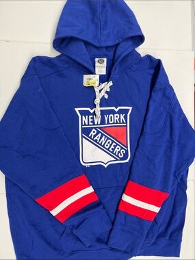 NEW NHL Men's New York Rangers Hockey Logo Pullover Hoodie Size 2XL
